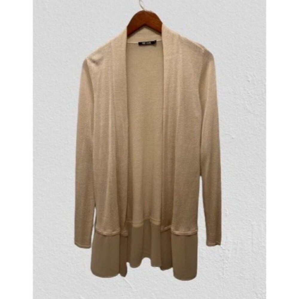 NIC+ZOE Silk Blend Cardigan Open Front Long Sleeve Size Small